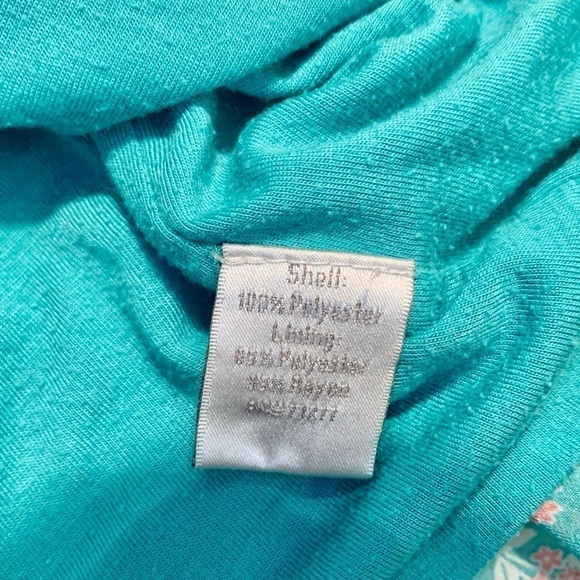 LC Lauren Conrad Tunic Top XL Seafoam Green Floral Pink Cream Ruffled Tiers - Picture 10 of 15